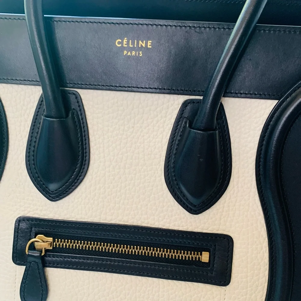 Rare Celine Micro Luggage Bag. Classic black & white leather with COA - Picture 14 of 15
